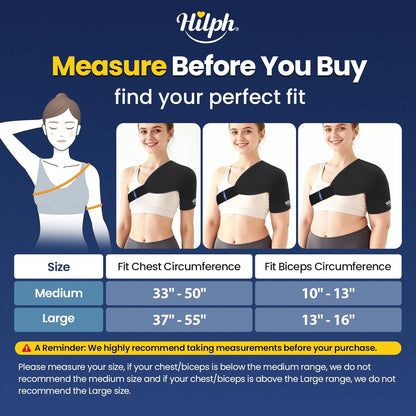 3D Double-Layer Gel Shoulder Ice Pack Wrap for Rotator Cuff & Surgery Recovery, Reusable Cold Therapy Shoulder Ice Sleeve with Adjustable Strap, Easy to Wear, Flexible Fit for Men Women, Medium