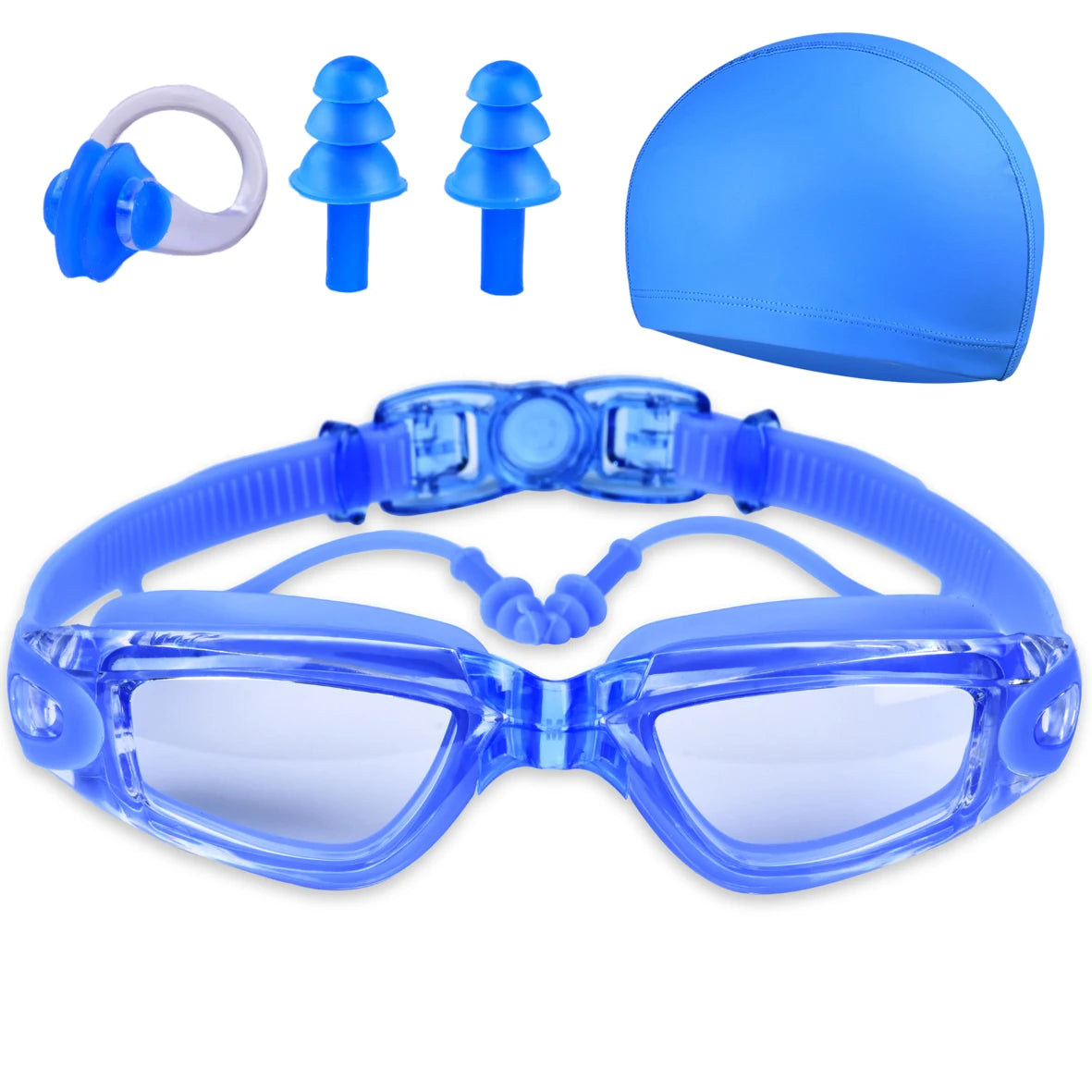 Adult Swimming Goggles, Waterproof, Fog-Proof, High-Definition Swimming Goggles, Swimming Equipment, Cap, Suit