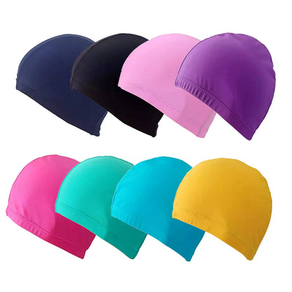 Swimming Cap Elastic Nylon Ear Guards Long Hair Pool Cap Slim Swimming Cap Swimming Accessories