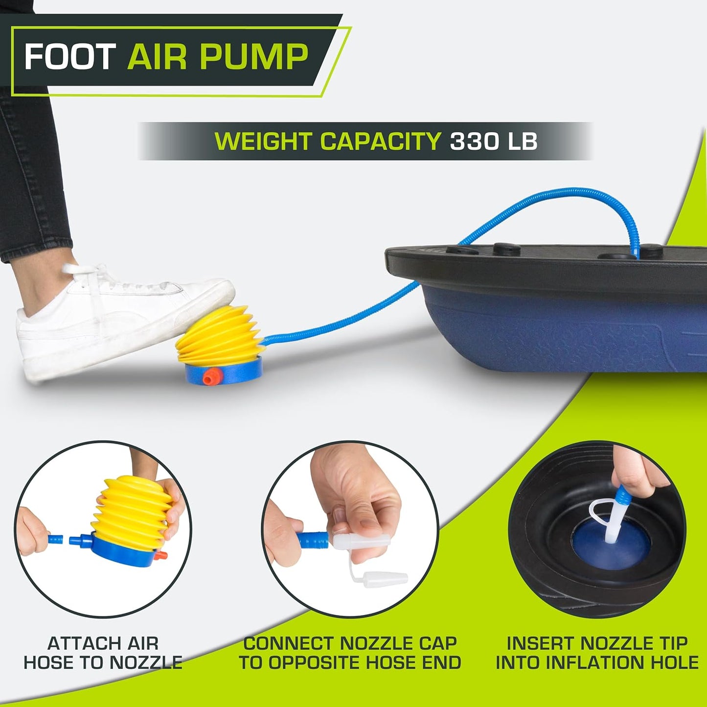 Balance Trainer Stability Exercise Half Ball with Resistance Bands and Pump for Yoga Aerobics Home Gym Workout