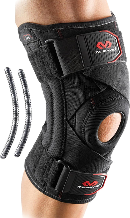 Knee Brace Support with Side Stays, Compression Knee Sleeve & Cross Straps for Patellar Tendon Support, Tendonitis, Arthritis Pain Relief, Recovery, Knee Brace for Men and Women