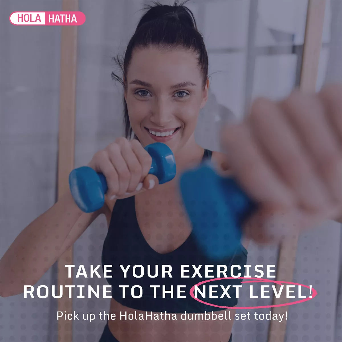 Holahatha 2, 3, & 5 Lb Neoprene Dumbbell Free Hand Weight Set W/ Rack, Red/Blue
