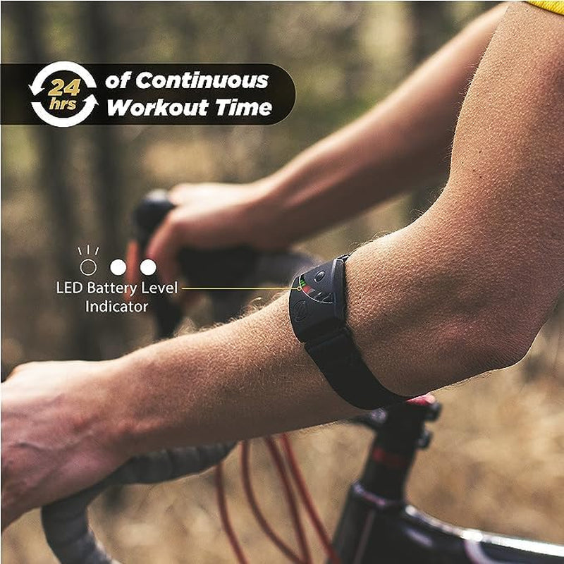 Rhythm 24 Heart Rate Monitor Armband - Fitness Armband with Dual Band ANT+ & BLE Bluetooth - Waterproof & Dustproof Accurate Heart Rate Monitors with Built-In Memory for Storing Workout Data