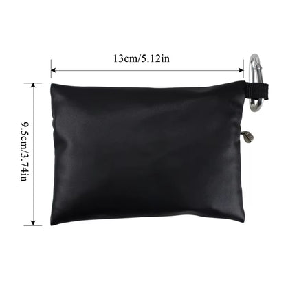 Golf Ball Leather Golf Storage Bag Portable Golf Ball Bag with Carabiner Waterproof Golf Ball