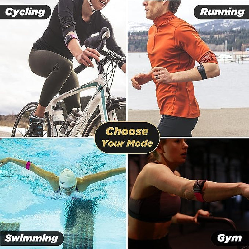 Rhythm 24 Heart Rate Monitor Armband - Fitness Armband with Dual Band ANT+ & BLE Bluetooth - Waterproof & Dustproof Accurate Heart Rate Monitors with Built-In Memory for Storing Workout Data