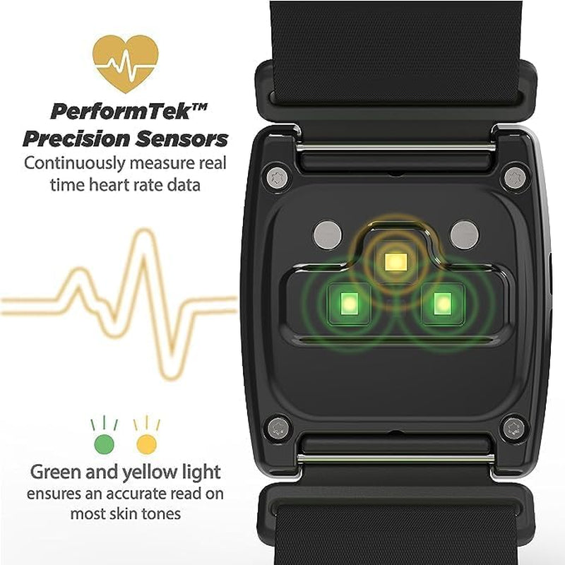 Rhythm 24 Heart Rate Monitor Armband - Fitness Armband with Dual Band ANT+ & BLE Bluetooth - Waterproof & Dustproof Accurate Heart Rate Monitors with Built-In Memory for Storing Workout Data
