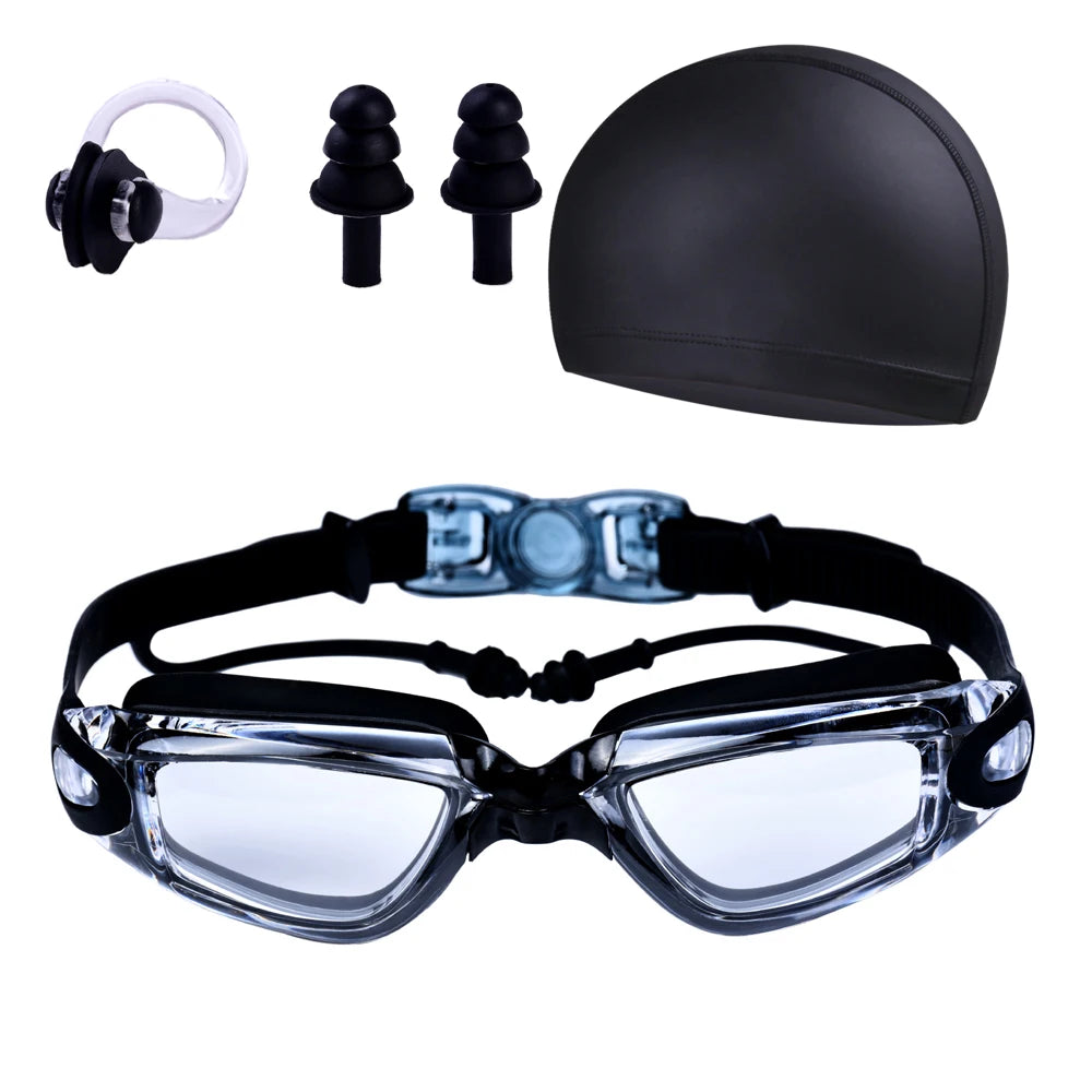 Adult Swimming Goggles, Waterproof, Fog-Proof, High-Definition Swimming Goggles, Swimming Equipment, Cap, Suit
