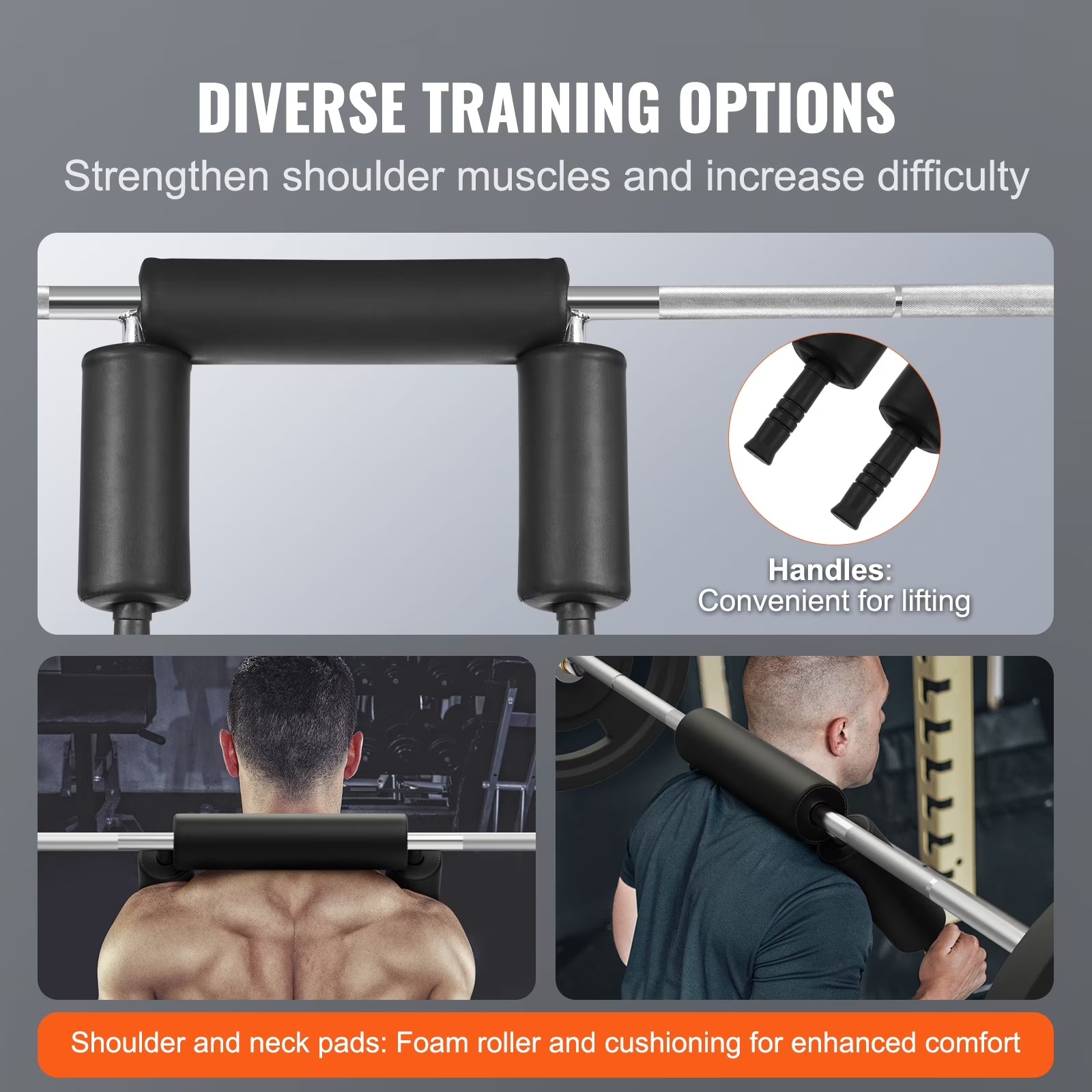 Safety Squat Bar Fitness Squat Bar Attachment 700LB Weight Lifting