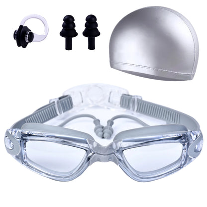 Adult Swimming Goggles, Waterproof, Fog-Proof, High-Definition Swimming Goggles, Swimming Equipment, Cap, Suit