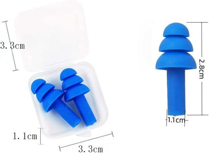 Silicone Swimming Earplugs,Swimming Ear Plugs Comfortable, Waterproof,Reusable Silicone Ear Plugs for Swimming Ear Plugs Swimming Showering Case for Swimming, Surfing 6 Pairs
