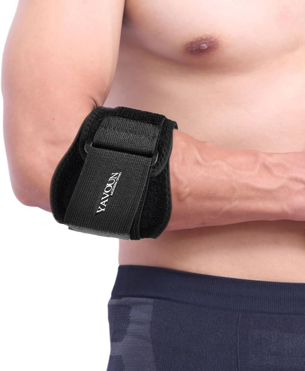 Forearm Wraps for Pain, Tennis Elbow Brace Tendonitis Treatment, Adjustable Elbow Strap Support Brace - Acupressure Elbow Brace for Elbow Pain Relief (Black, L - XXL)