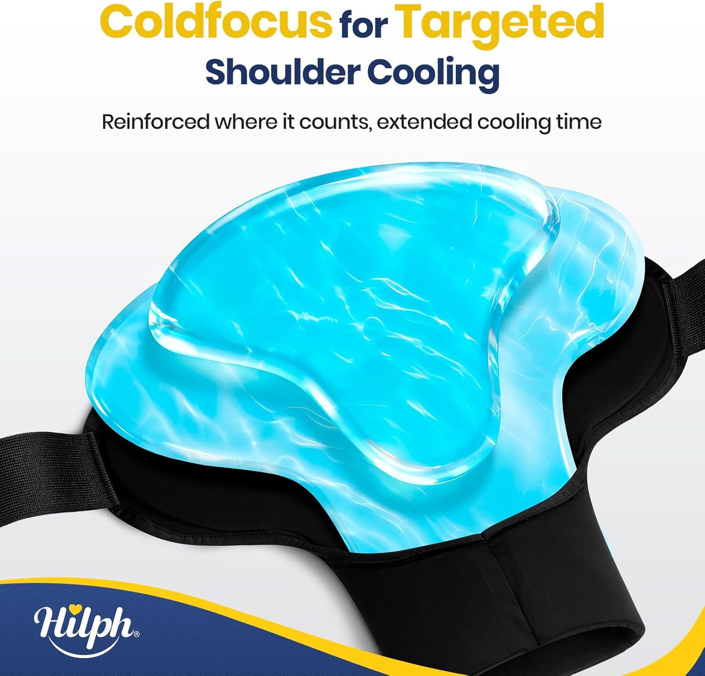 3D Double-Layer Gel Shoulder Ice Pack Wrap for Rotator Cuff & Surgery Recovery, Reusable Cold Therapy Shoulder Ice Sleeve with Adjustable Strap, Easy to Wear, Flexible Fit for Men Women, Medium