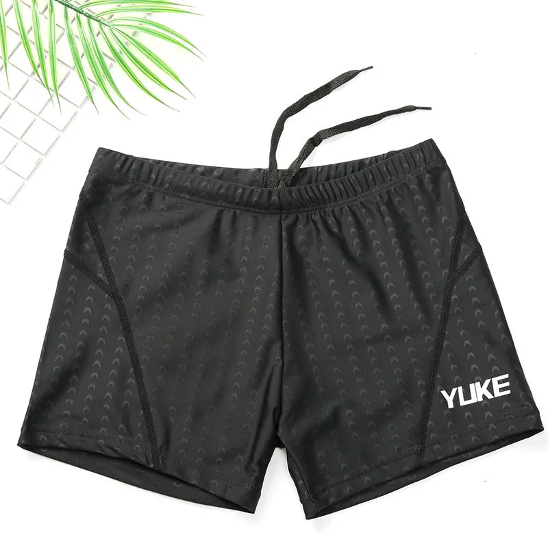 Swimming Trunks Men'S Swimming Set Flat Angle Swimming Shorts Waterproof Quick-Drying Swimming Suit Swimming Goggles Swim Cap