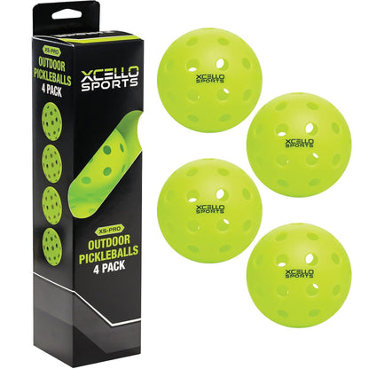 Outdoor Pickleball 4-Pack, 40 Hole, Neon Green