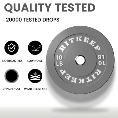2" Olympic Low Bounce Color Rubber Bumper Weight Plates