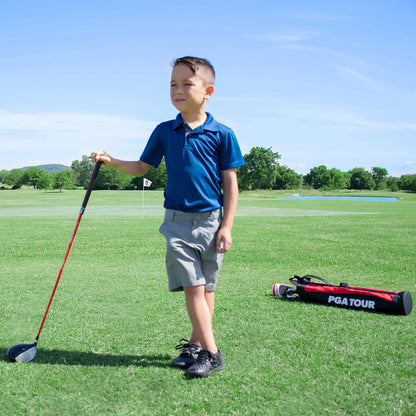 G1 Series Kids Red Golf Club Set with 3 Clubs, Carry Bag & 5 Total Pieces, 4'1"-4'8", Ages 5-8