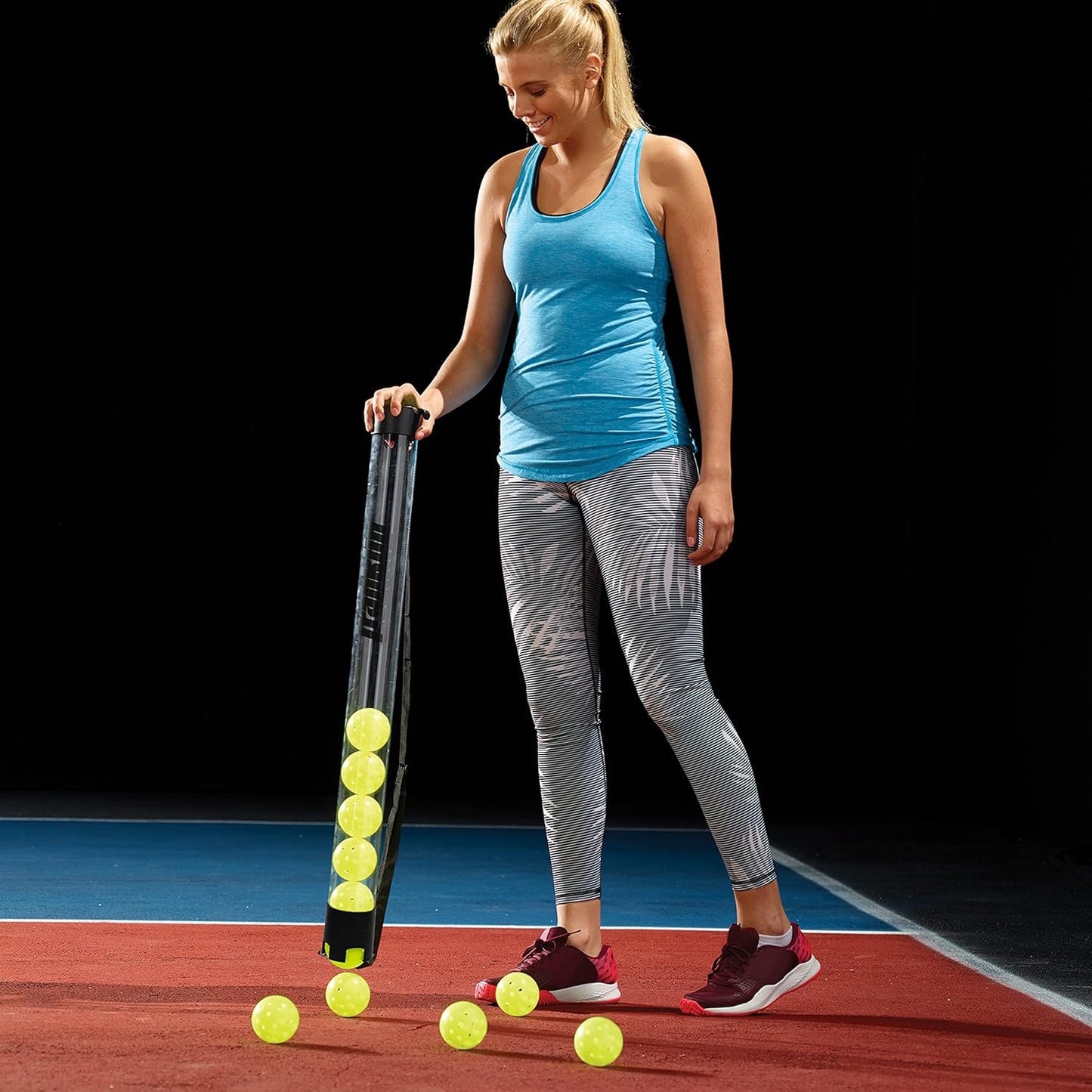 Franklin Sports Pickleball, Tennis + Padel Ball Hopper Tubes - (15) Tennis/Padel Ball + (13) Pickleball Picker Upper Tubes - Quick Pickup + Storage - Balls Not Included