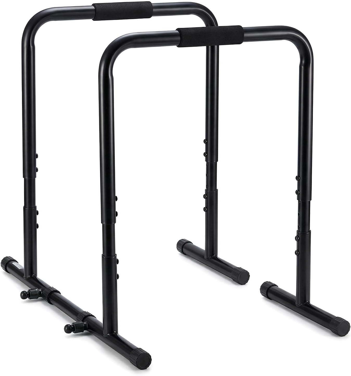 Dip Bar, Adjustable Heavy Duty Dip Station with Soft Foam Handles | Stabilizer Parallel Parallette Bar Fitness Equipment for Home, Gym, Patio, Office