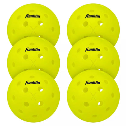 Franklin Sports X40 Pickleballs Vellum - 6Pc: Neon Yellow, Polyethylene, All Ages