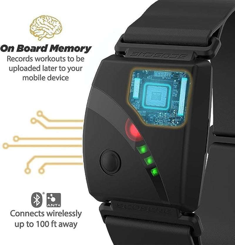 Rhythm 24 Heart Rate Monitor Armband - Fitness Armband with Dual Band ANT+ & BLE Bluetooth - Waterproof & Dustproof Accurate Heart Rate Monitors with Built-In Memory for Storing Workout Data