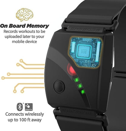 Rhythm 24 Heart Rate Monitor Armband - Fitness Armband with Dual Band ANT+ & BLE Bluetooth - Waterproof & Dustproof Accurate Heart Rate Monitors with Built-In Memory for Storing Workout Data
