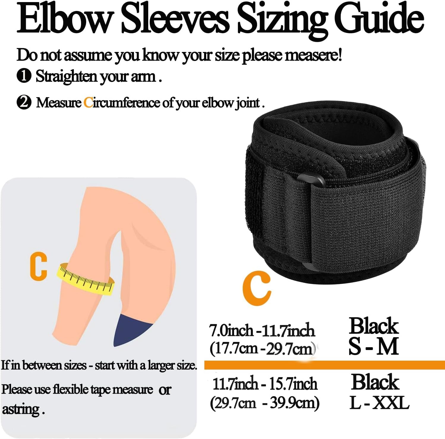 Forearm Wraps for Pain, Tennis Elbow Brace Tendonitis Treatment, Adjustable Elbow Strap Support Brace - Acupressure Elbow Brace for Elbow Pain Relief (Black, L - XXL)