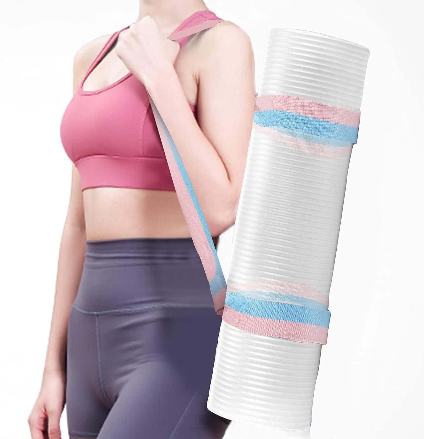 2 Packs Yoga Mat Strap for Carrying, Yoga Mat Carrier, Adjustable Yoga Mat Sling for Yoga Mat Exercise Mat