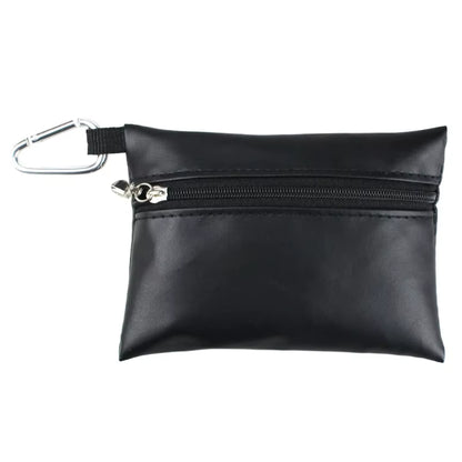 Golf Ball Leather Golf Storage Bag Portable Golf Ball Bag with Carabiner Waterproof Golf Ball