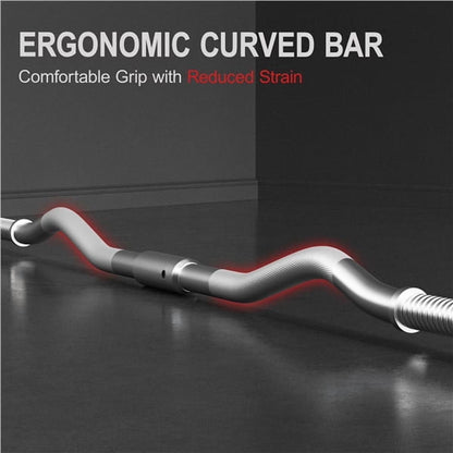 55 Lb Olympic Barbell Weight Set with Detachable Curl Bar for Gym Lifting Exercise Workout, Black
